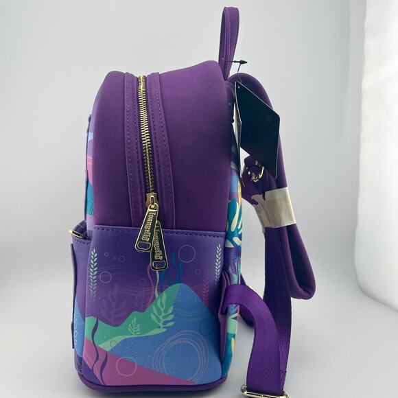 LOUNGEFLY NWT Disney Backpack + Mickey Ears, The Little Mermaid - Picture 14 of 17